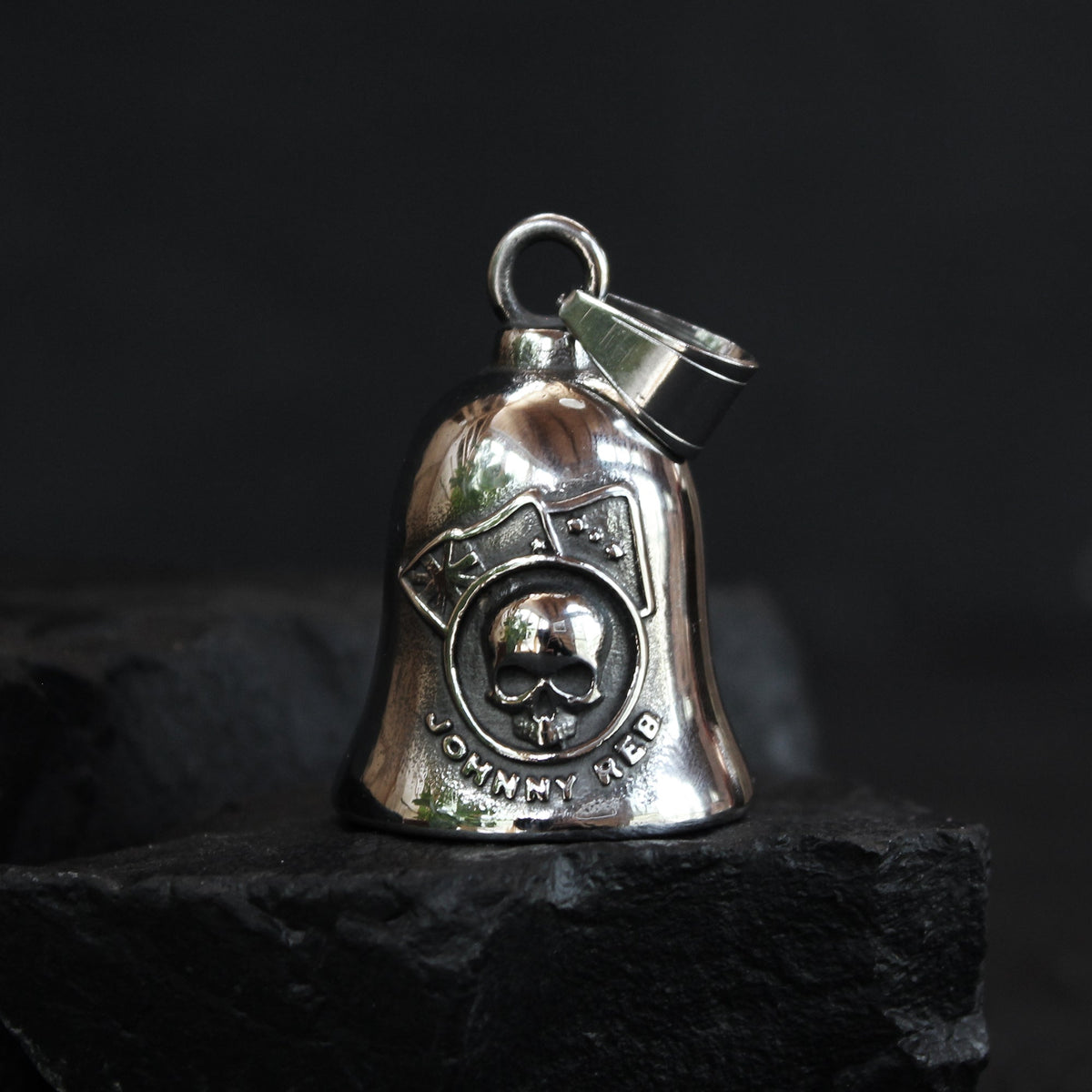 Johnny Reb Skull Ride Bell - Silver - product image 1