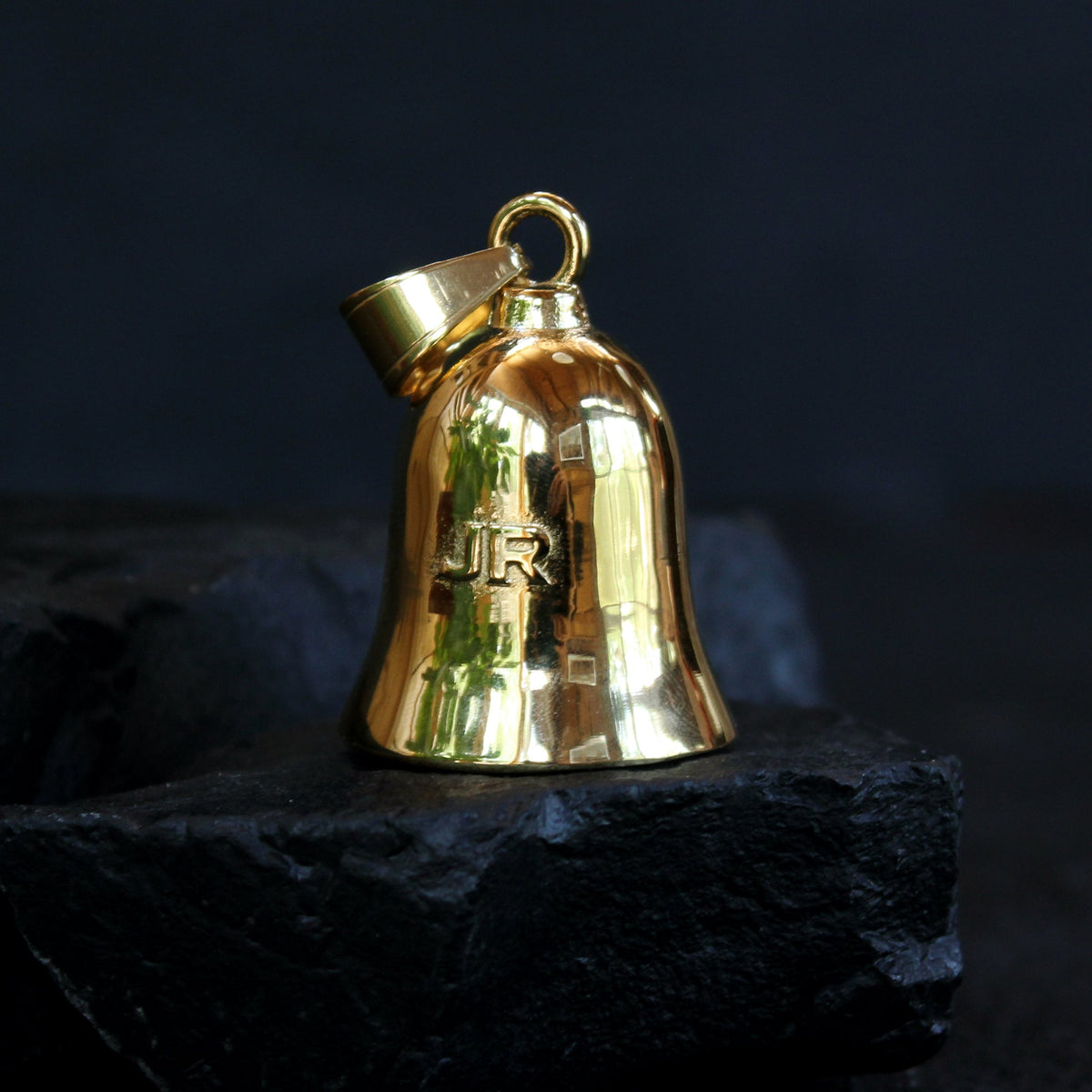 Johnny Reb Skull Rider Ride Bell - Gold - product image 2