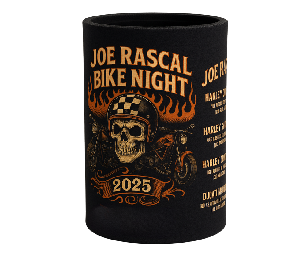 Joe Rascal Bike Night Collectable Stubby Holder