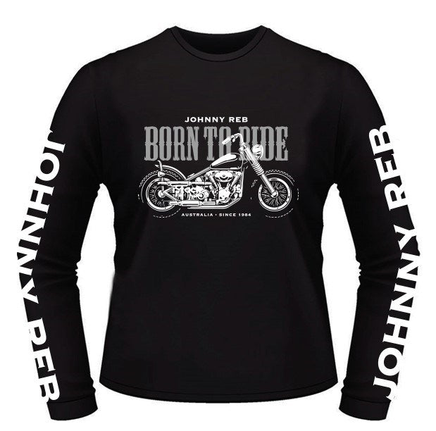 Johnny Reb 'Born To Ride' Long Sleeve T-Shirt - Black - product image 1