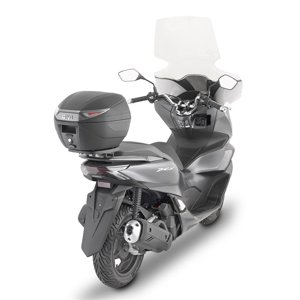 GIVI MONOLOCK TOPCASE 30L TECH BLACK/CLEAR - INCLUDES UNIVERSAL PLATE