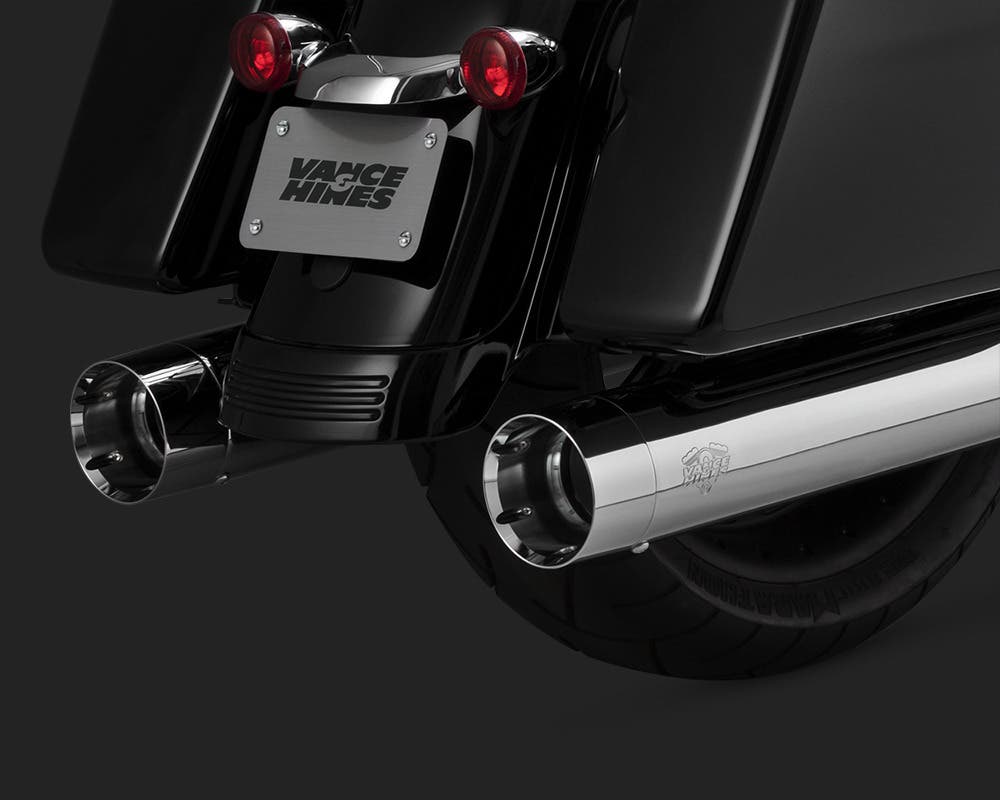 VANCE AND HINES OVERSIZED 450 SLIP-ON MUFFLERS CHROME FOR TOURING 17-UP
