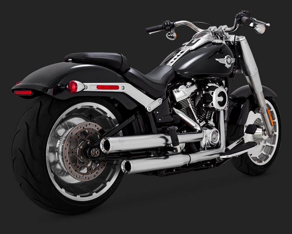 VANCE AND HINES ELIMINATOR 300 SLIP-ONS SATIN CHROME FOR SOFTAIL 2018 (EXC FXFB/FLDE/FLHC-ALL)
