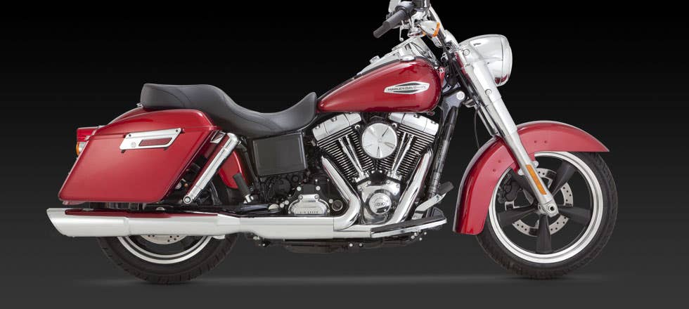 VANCE AND HINES DYNA SWITCHBACK TWIN SLASH HARLEY DAVIDSON EXHAUST MUFFLER 1681