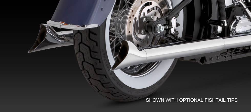 VANCE AND HINES SOFTAIL DUALS FISHTAIL EXHAUST TIPS