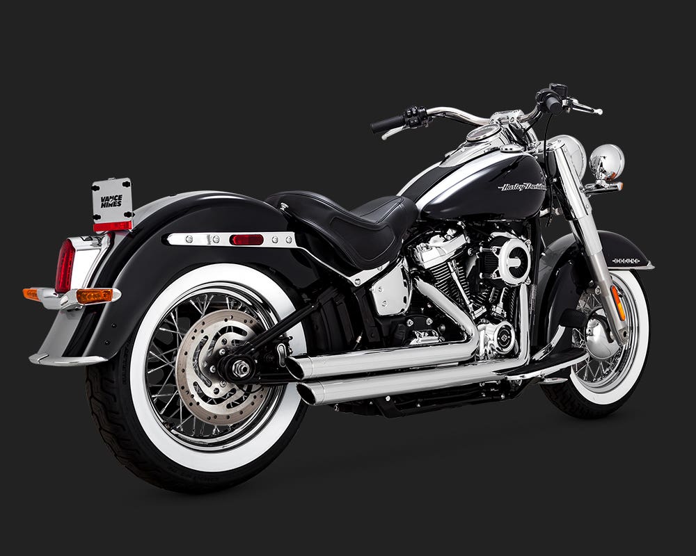 VANCE AND HINES BIGSHOT STAGGERED EXHAUST SYSTEMS CHROME FOR SOFTAIL 18-20 (EXC. FXDR/FXBR/FLFB)