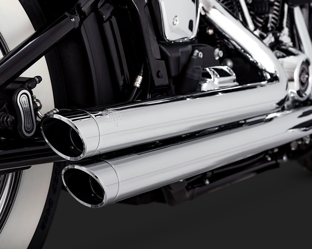 VANCE AND HINES BIGSHOT STAGGERED EXHAUST SYSTEMS CHROME FOR SOFTAIL 18-20 (EXC. FXDR/FXBR/FLFB)
