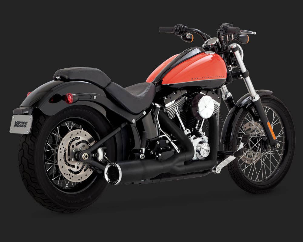 VANCE AND HINES HI-OUTPUT 2-1 SHORT BLACK SOFTAIL 86-17 (EXCL ROCKER/CVO 09 & FXSB/FXSE)