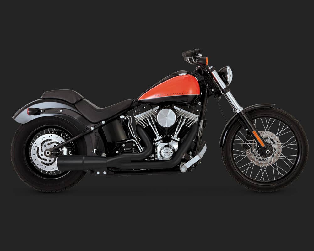 VANCE AND HINES HI-OUTPUT 2-1 SHORT BLACK SOFTAIL 86-17 (EXCL ROCKER/CVO 09 & FXSB/FXSE)