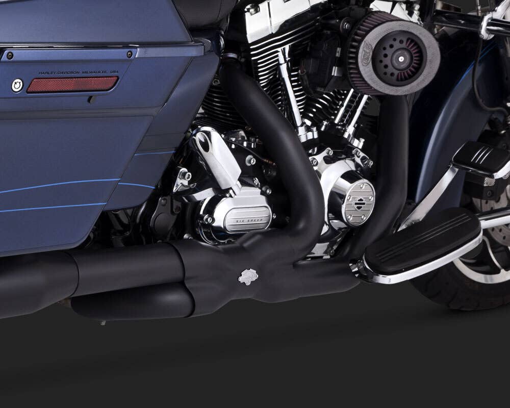 VANCE AND HINES POWER DUALS HEADER PIPES BLACK FOR TOURING 09-16