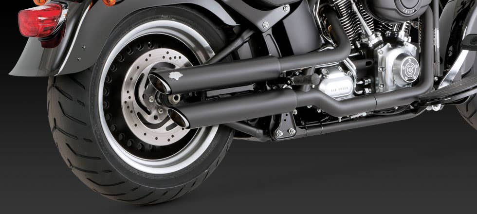 VANCE AND HINES FATBOY DEUCE TWIN SLASH BK EXHAUST MUFFLER