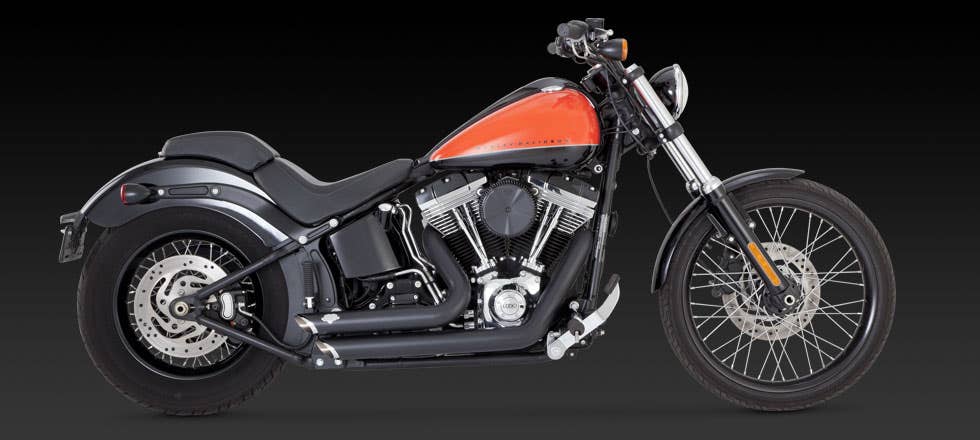 VANCE AND HINES SOFTAIL SHORT SHOTS STAGGERED EXHAUST