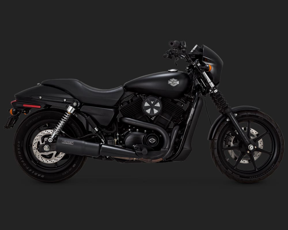 VANCE AND HINES HI-OUTPUT SLIP-ON MUFFLER BLACK FOR STREET 500 14-18 STREET ROD XG750 18