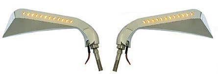 ZODIAC AVENGER MIRROR BLACK WITH LED (PAIR)