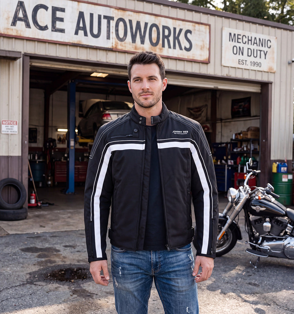Johnny Reb Men's Waterproof Calder Touring Jacket - Black/ W Stripe - product image 2