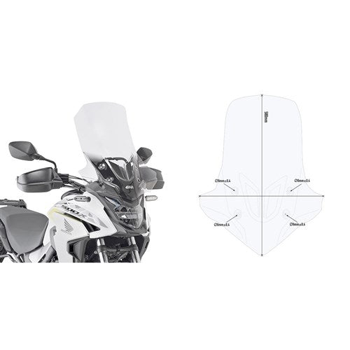 GIVI WINDSCREEN TRANSPARENT - HONDA CB500X 19-23
