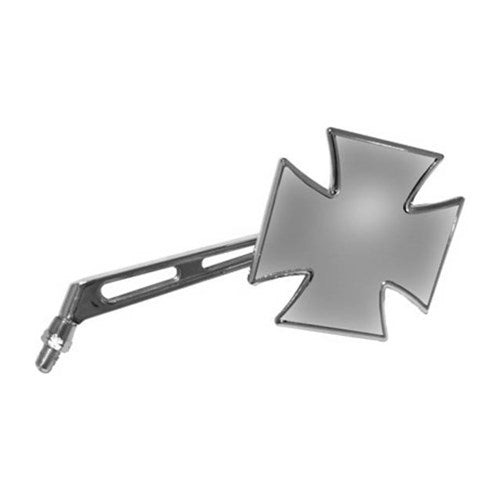 EMGO MIRROR MALTESE CROSS CHR SPLIT STEM - WITH 2 MOUNT STUDS R/H COMMON AND YAM R/H