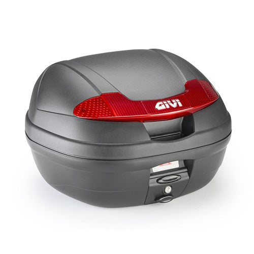 GIVI MONOLOCK TOPCASE 34L BLACK/RED - INCLUDES UNIVERSAL PLATE