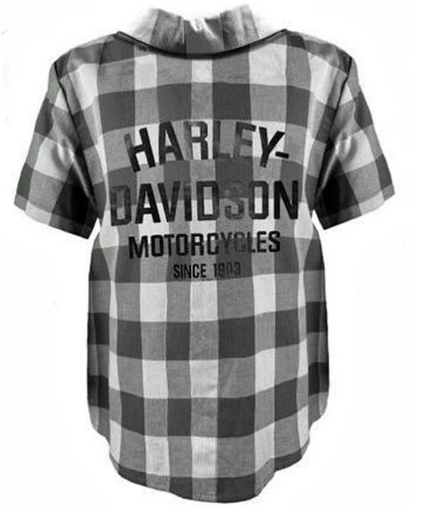 HARLEY-DAVIDSON YOUTH GREY PLAID WOVEN SHIRT