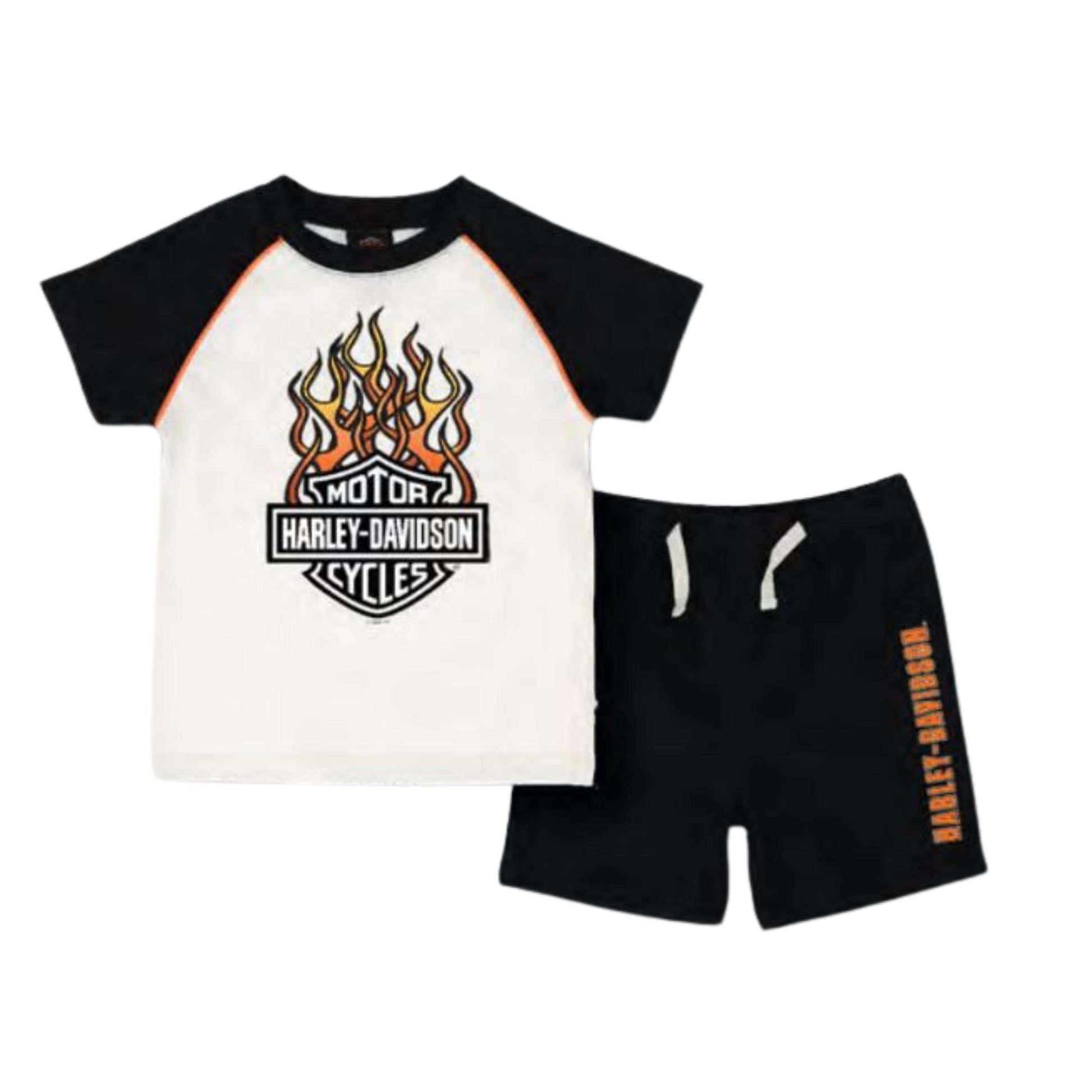 HARLEY-DAVIDSON YOUTH TODDLER 2 PACK KNIT RAGLAN SHIRT AND SHORT SET
