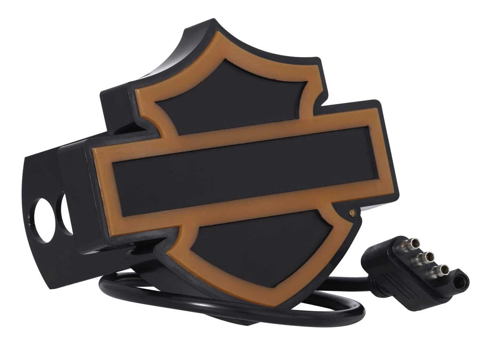 Harley-Davidson Bar & Shield Silhouette Lighted Hitch Plug, Orange/Black