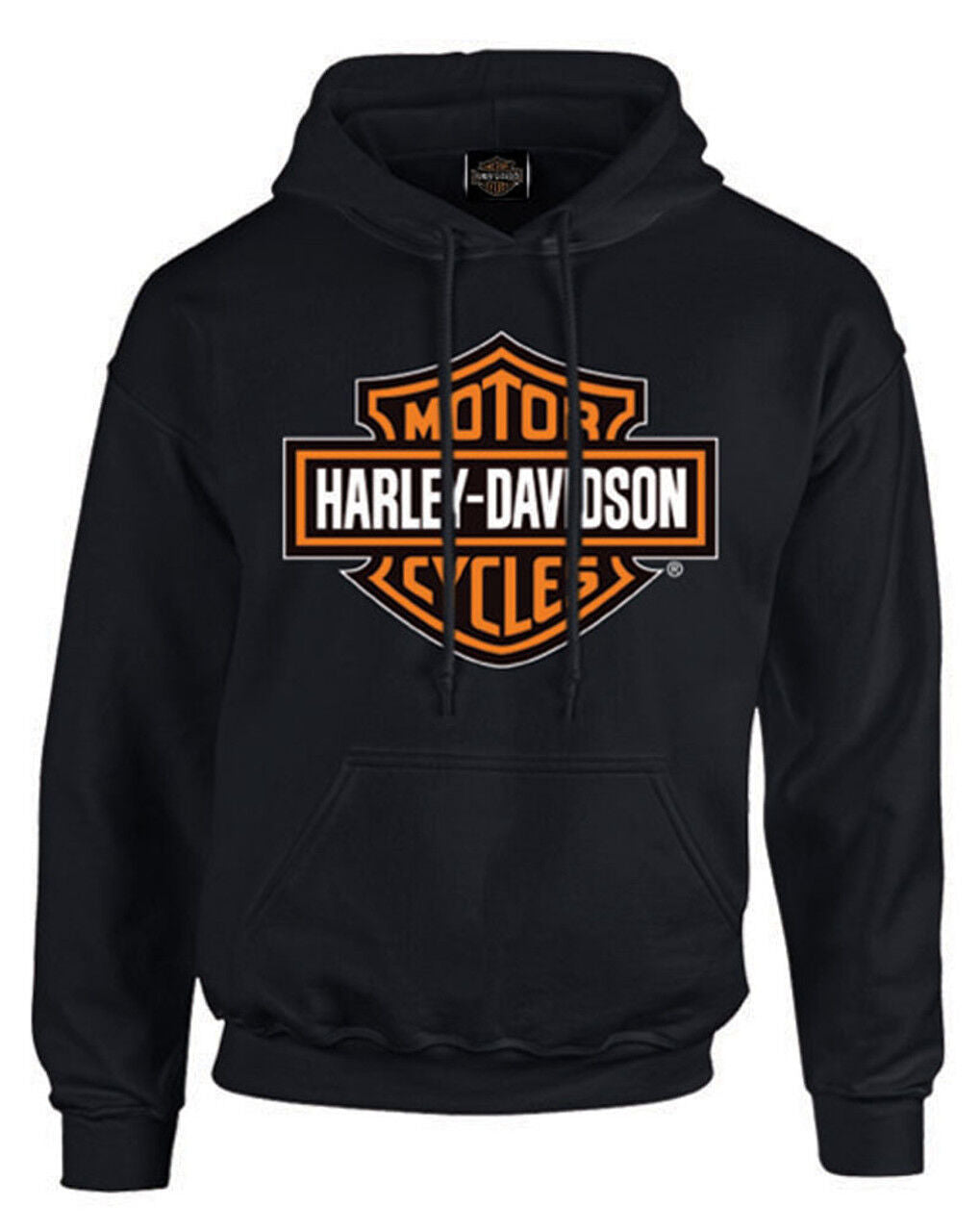 Joe Rascal X Harley-Davidson Black Bar and Shield Hoodie - With Orange Logo