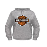 Joe Rascal X Harley-Davidson  Grey Bar and Shield Hoodie - With Orange Logo