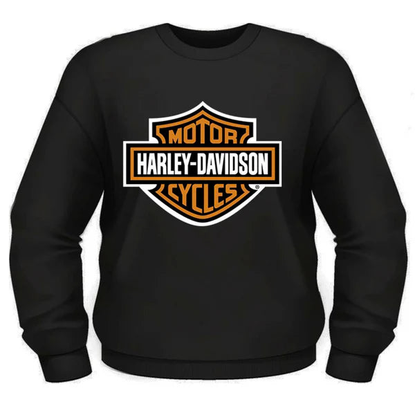 Joe Rascal X Harley-Davidson  Black Bar and Shield Crew Neck Jumper - With Orange Logo