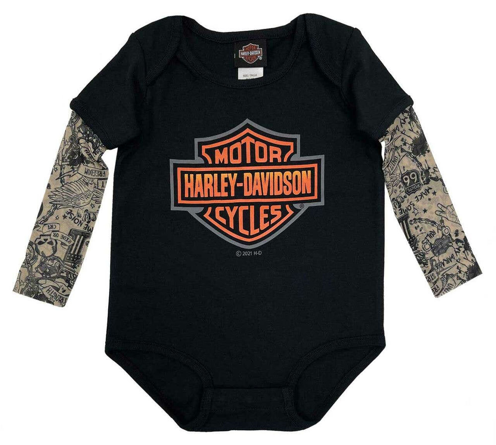 HARLEY-DAVIDSON YOUTH BAR & SHIELD MESH TATTOO LONG SLEEVE CREEPER