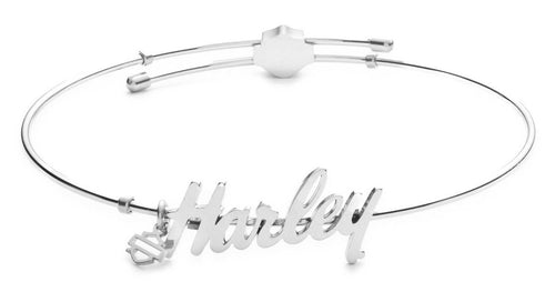Harley-Davidson Cursive Script Adjustable Bangle Bracelet