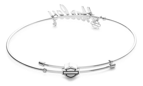 Harley-Davidson Cursive Script Adjustable Bangle Bracelet