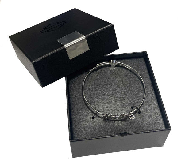 Harley-Davidson Cursive Script Adjustable Bangle Bracelet