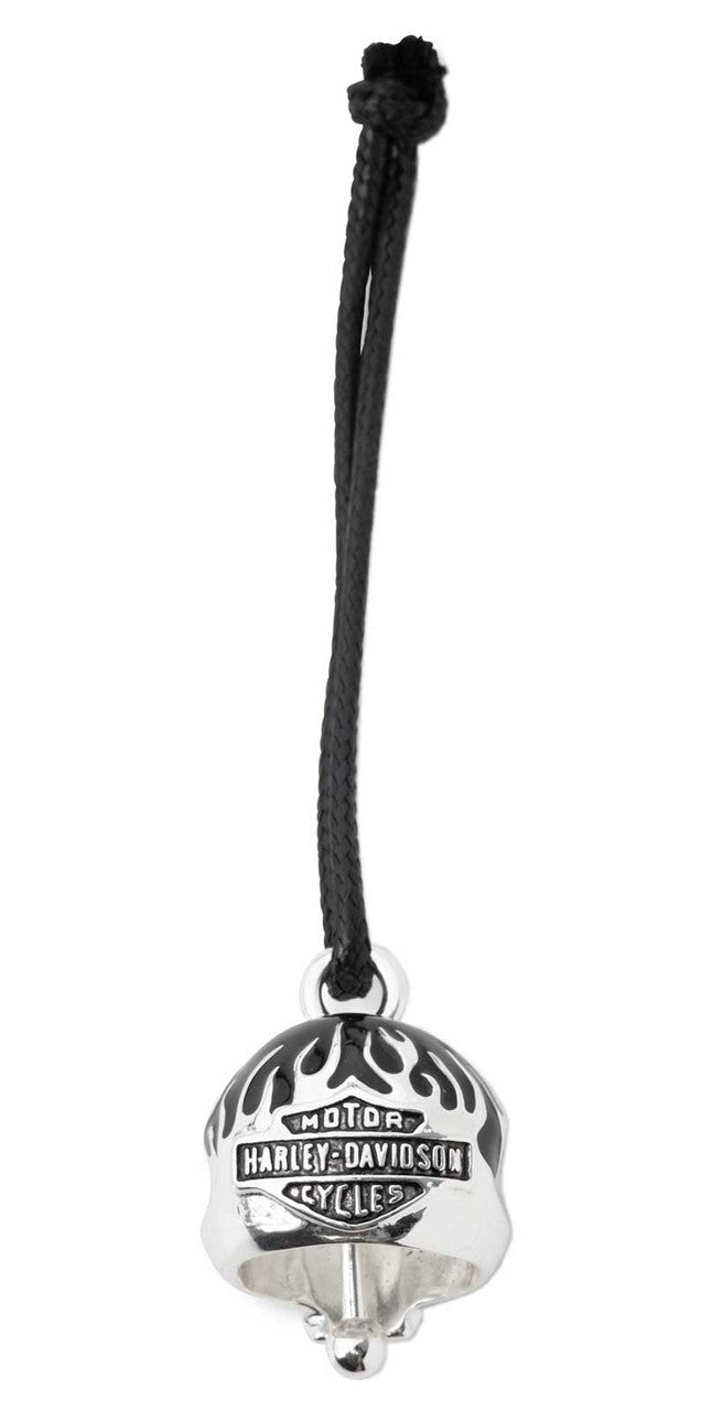 Harley-Davidson Skull Head with Black Flames Ride Bell – Silver Finish