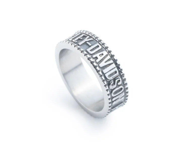 Harley-Davidson Men’s H-D Raised Logo Band Ring – Stainless Steel