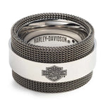 Harley-Davidson ® Men's Bar & Shield Mesh Chain Ring – Stainless Steel
