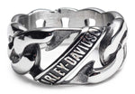 Harley-Davidson ® Men's Banner Club Link Band Ring, Brass Hematite Finish