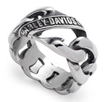 Harley-Davidson ® Men's Banner Club Link Band Ring, Brass Hematite Finish