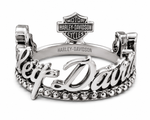 Harley-Davidson Womens Brass With Silver Tone Script Ring