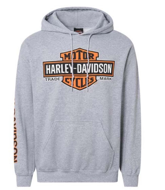 Joe Rascal  X Harley-Davidson Dealer wear - Elongated Bar & Shield Hoodie Grey