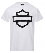 Joe Rascal  X Harley-Davidson Dealer wear - Open Bar & Shield Short Sleeve Tee - White