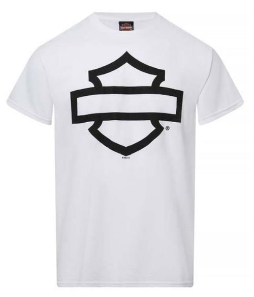 Joe Rascal  X Harley-Davidson Dealer wear - Open Bar & Shield Short Sleeve Tee - White