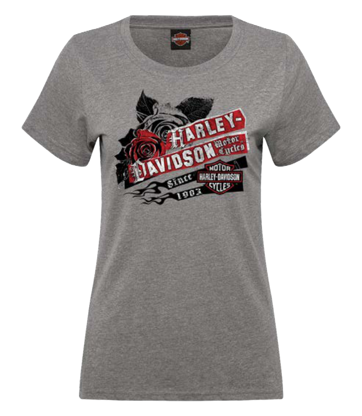 Harley-Davidson Riot Women's Scoop Neck T-Shirt - Charcoal