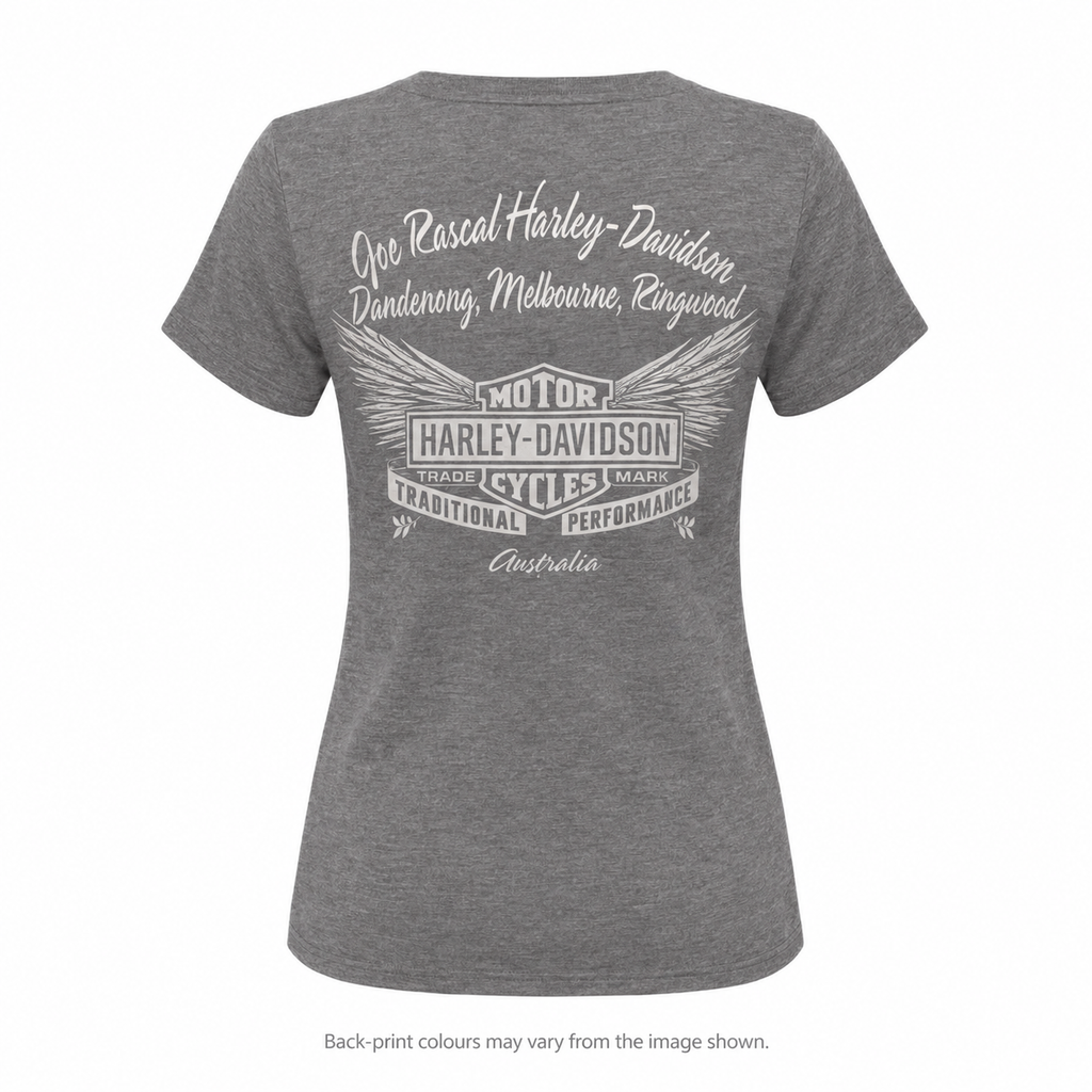 Harley-Davidson Riot Women's Scoop Neck T-Shirt - Charcoal