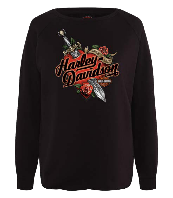 Harley-Davidson Guinevere Women's Crew Neck Jumper - Black
