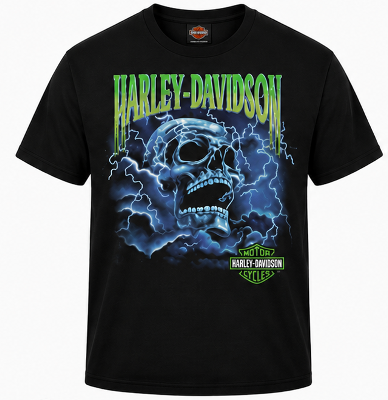 Harley-Davidson® Men's Cyclone Storm Skull T-Shirt | Black