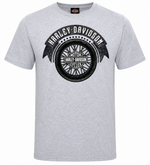 Harley-Davidson® Men's Tribute Wheel Logo T-Shirt | Heather Grey