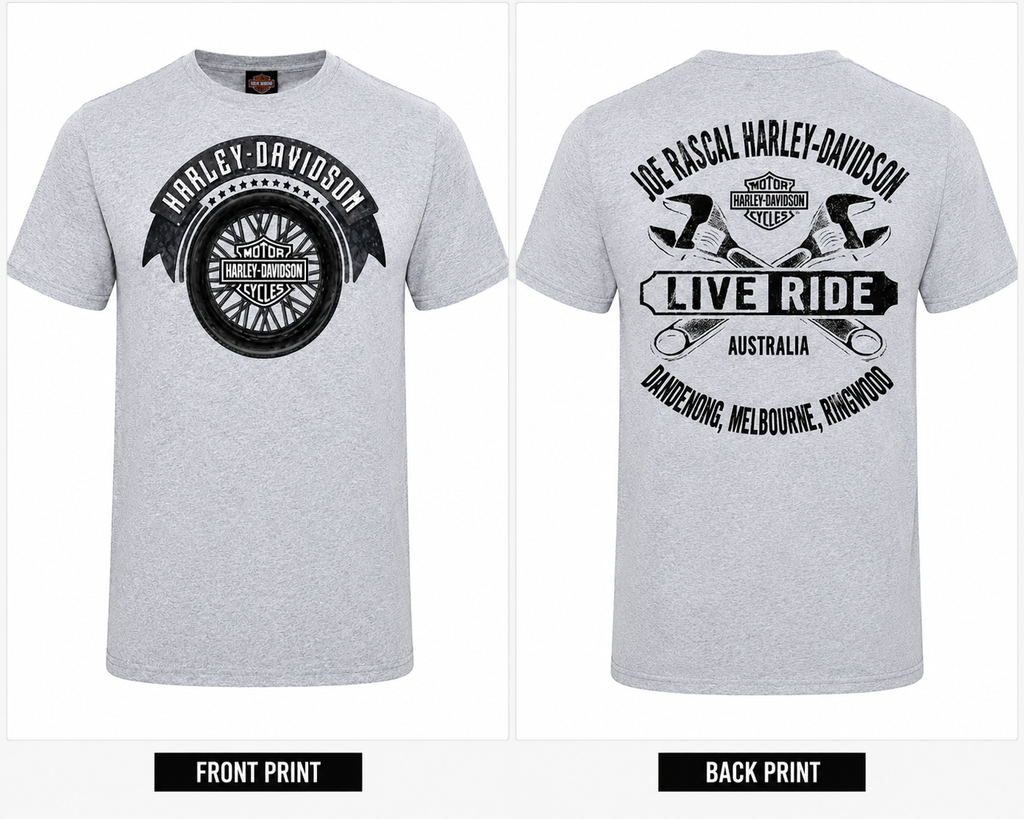 Harley-Davidson® Men's Tribute Wheel Logo T-Shirt | Heather Grey
