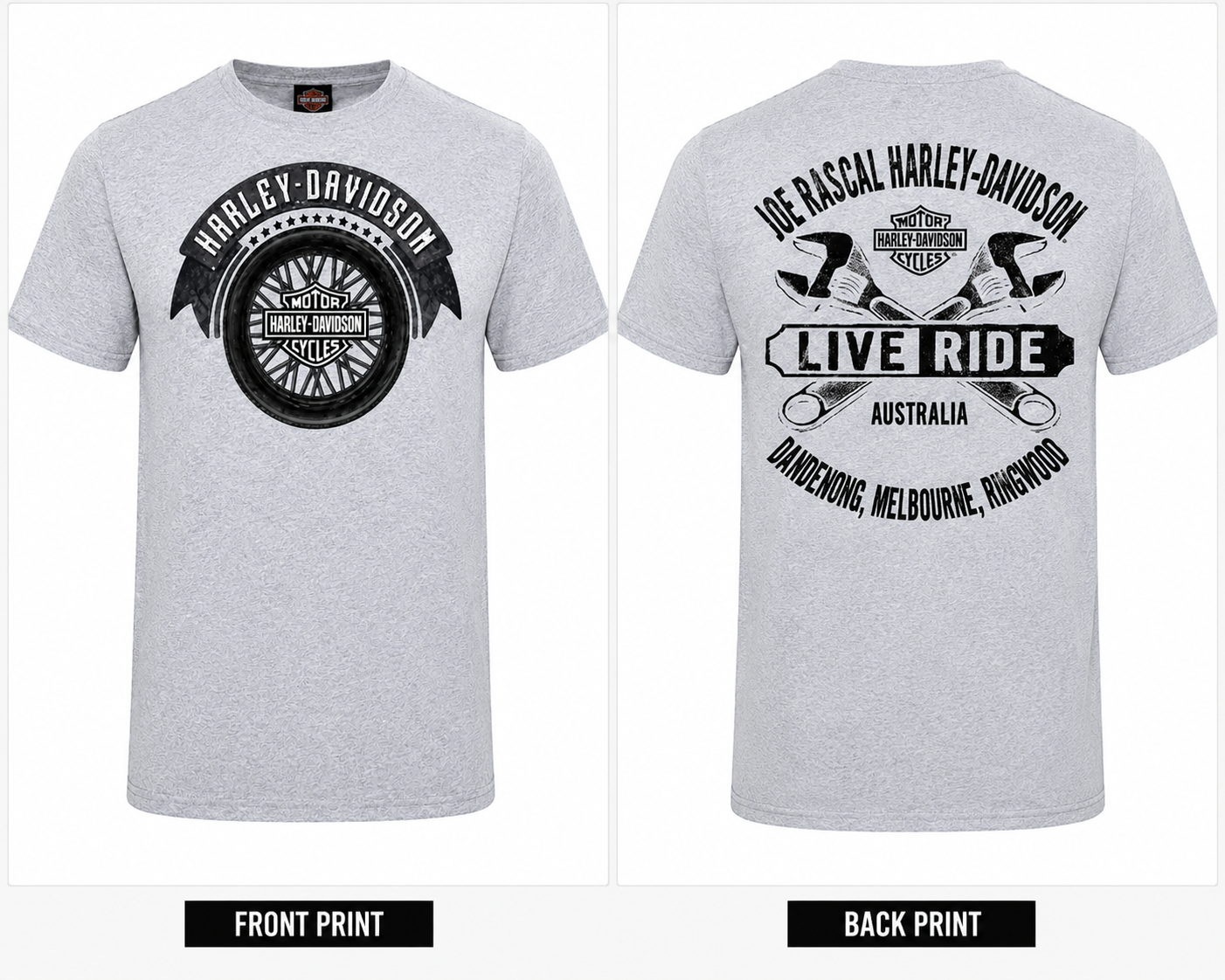 Harley-Davidson® Men's Tribute Wheel Logo T-Shirt | Heather Grey