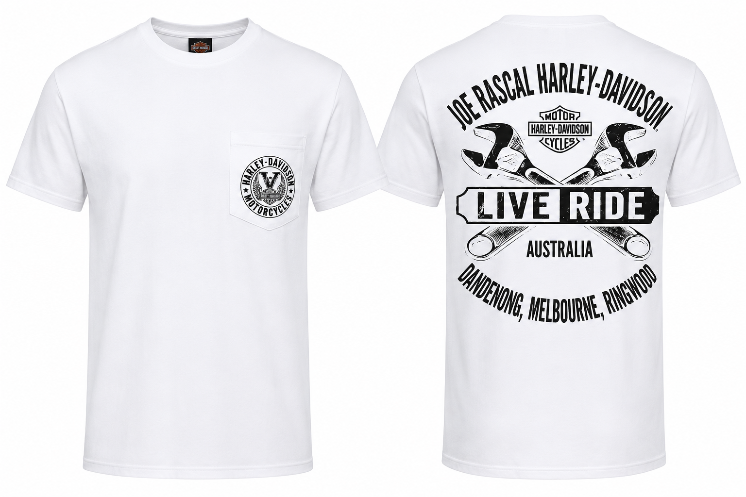 Joe Rascal X Harley-Davidson Mens Bullet Pocket Short Sleeve Tee