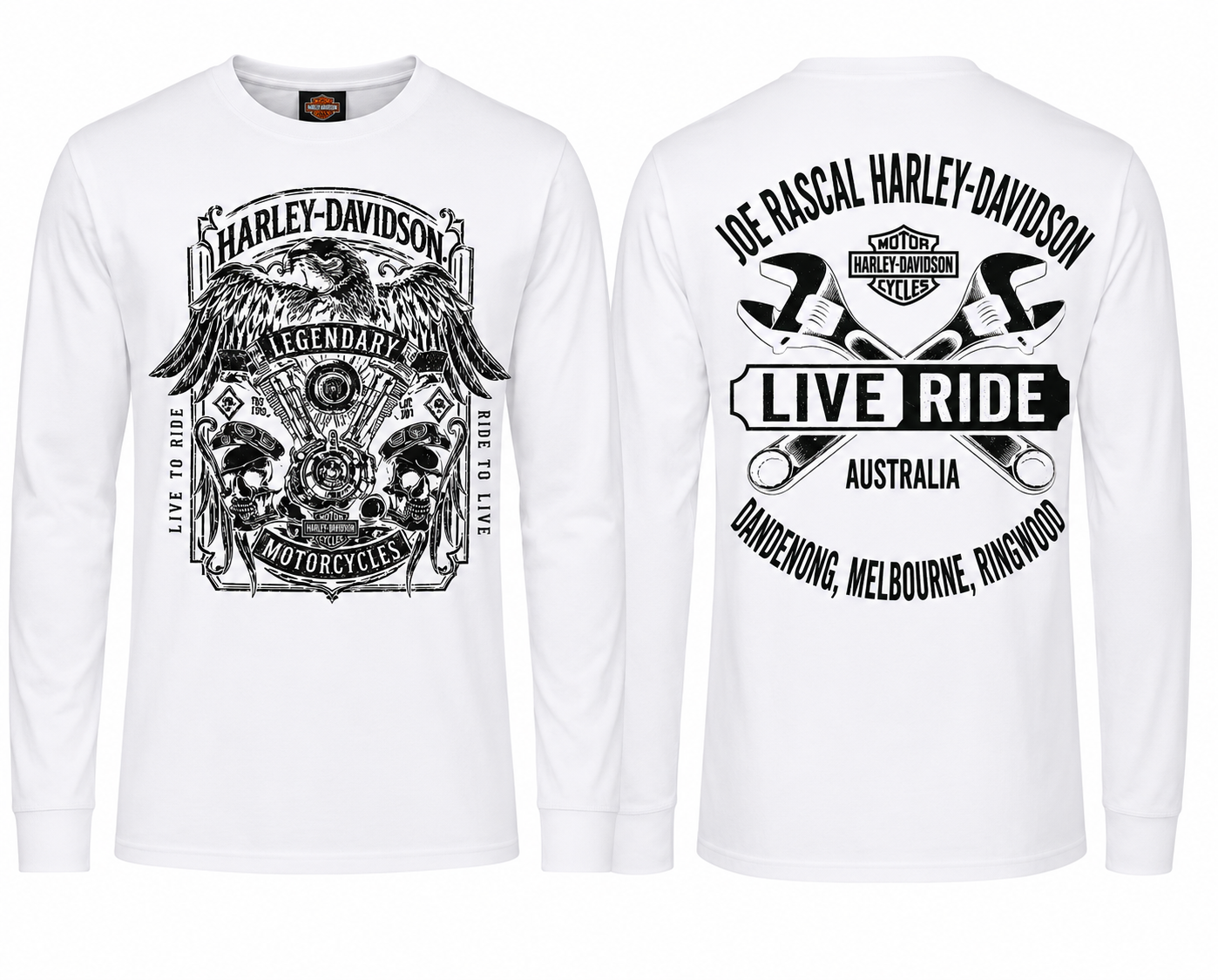 Joe Rascal X Harley-Davidson Mens Aviator Long Sleeve Tee